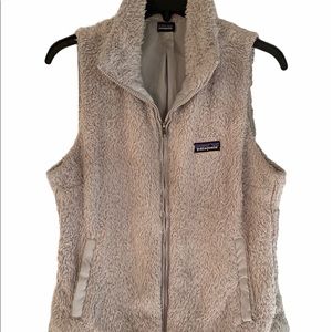Patagonia fuzzy gray vest women’s medium